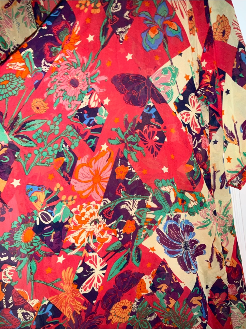 LuLaRoe Coral Floral Open Cardigan - Picture 5 of 6
